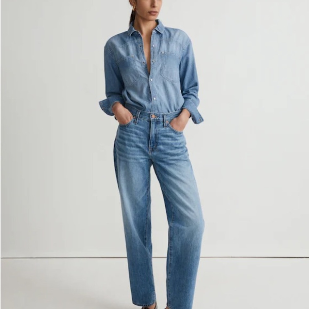Madewell medium wash slouchy boyjean relaxed jeans